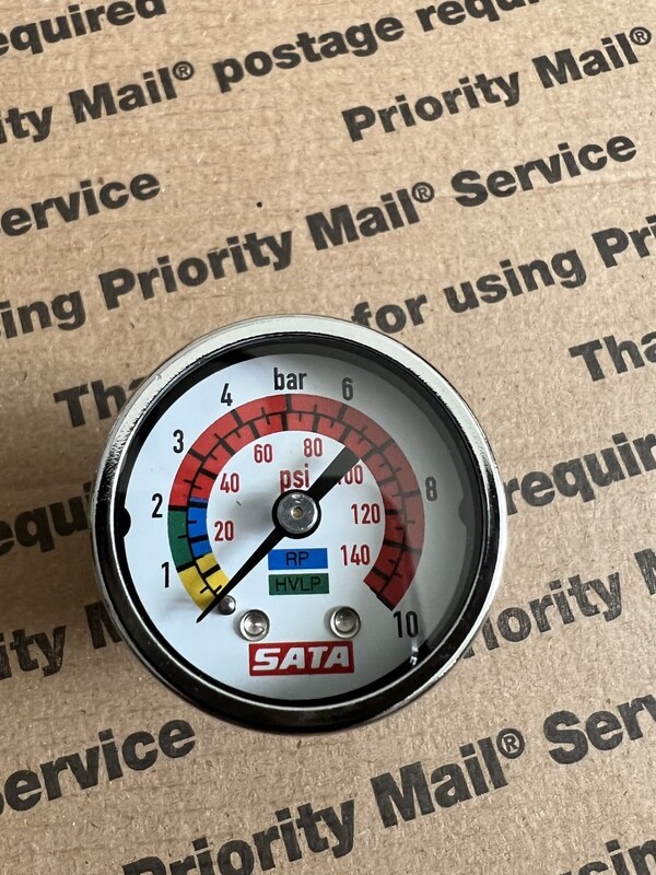 SATA Replacement Gauge for 27771 Micrometer or any 1/8” female threaded regulator