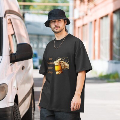 Beer Drinkers Support Group Oversized faded t-shirt