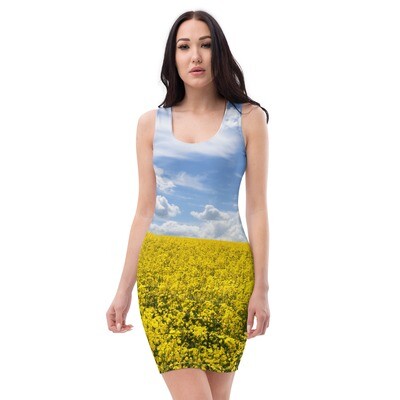 Yellow-Field Bodycon dress
