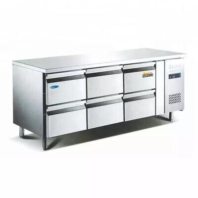 Air cooling chest refrigerator with 9 drawers
