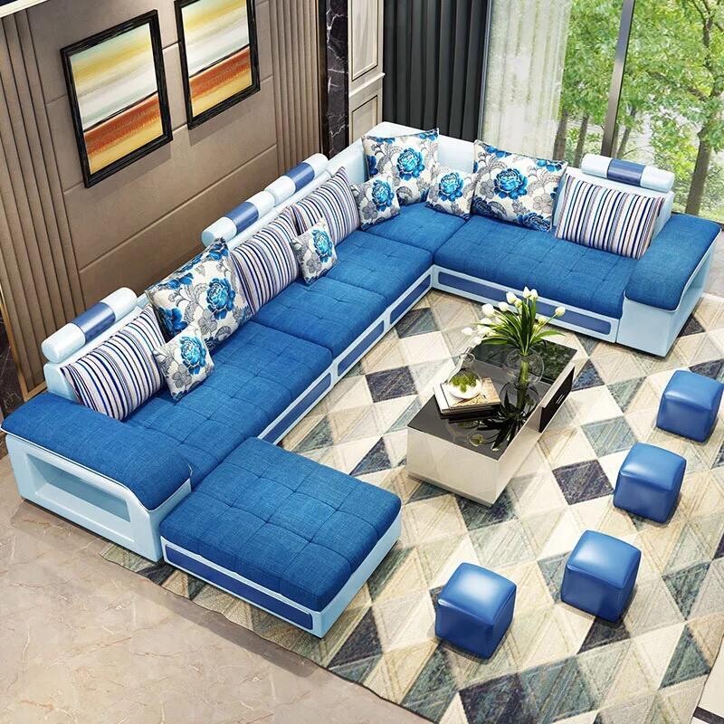 Modern European style leather living room sofa