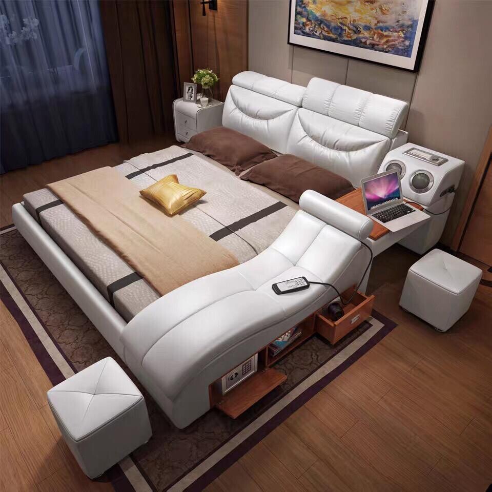  Leather Double Multifunctional Bed