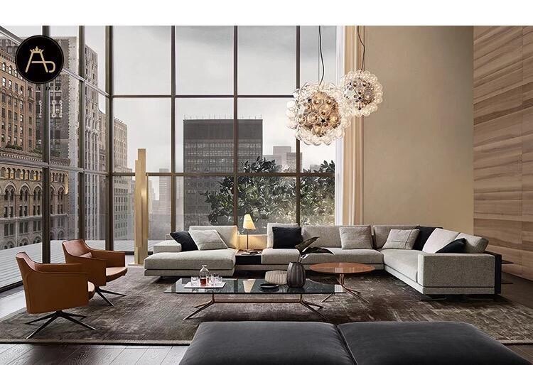 Modern L Shaped Lounge Upholstered Sofas Sets