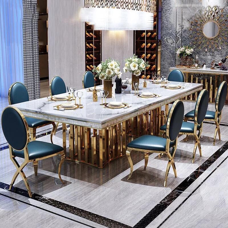 Luxury 8 Seater Marble Dining Table Sets