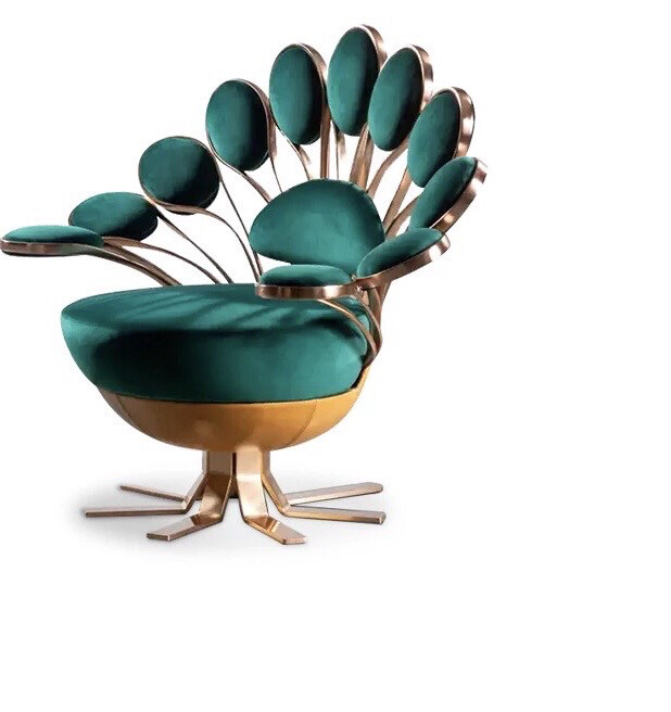 Modern Unique Peacock Design Metal Sofa