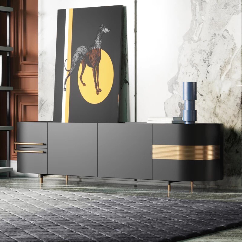 Luxury Gold & Black Tv Cabinets