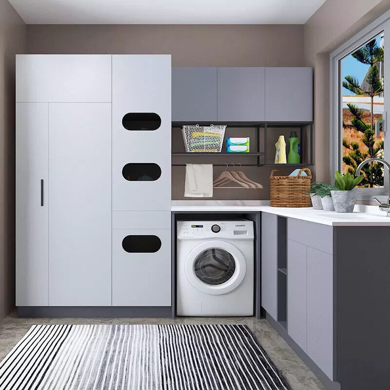 Modern Grey Laundry And Bathroom Cabinets