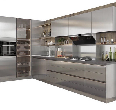 Modern Silver Kitchen Cabinets Sets