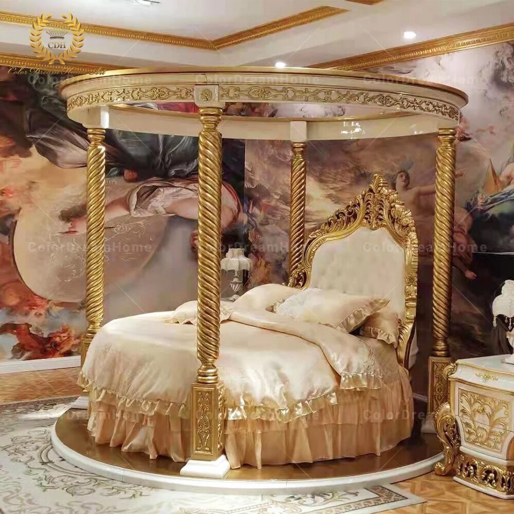 Luxury Royal Wood Carved Bed Furniture