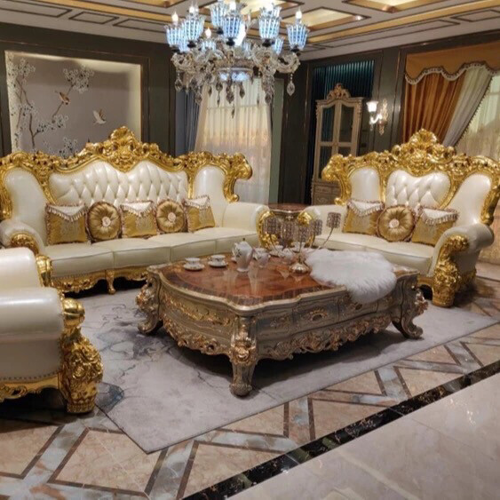 Luxury Gold Curved Sofas Sets