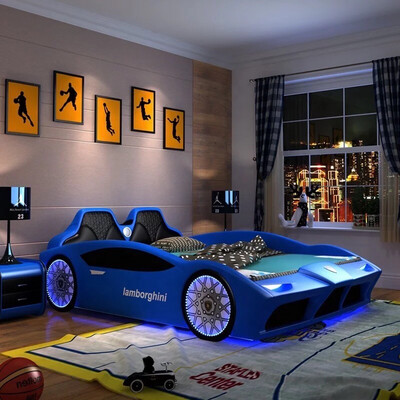 Luxury LED Race Car Shape Bed