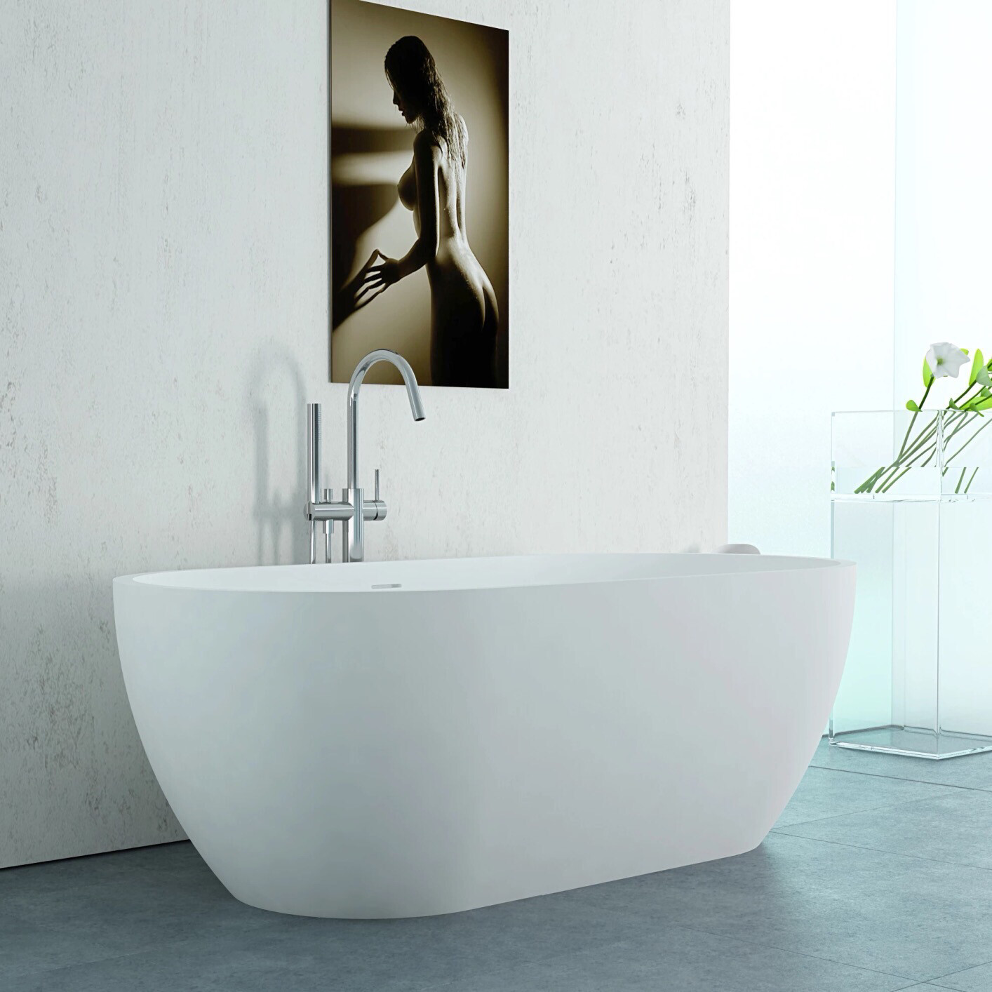Luxury White Acrylic Durable Bathtubs
