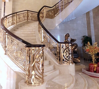 Luxury Marble Curved Staircase GH033
