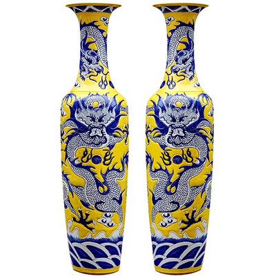 Luxury Dragon Pattern Ceramic Large Vases