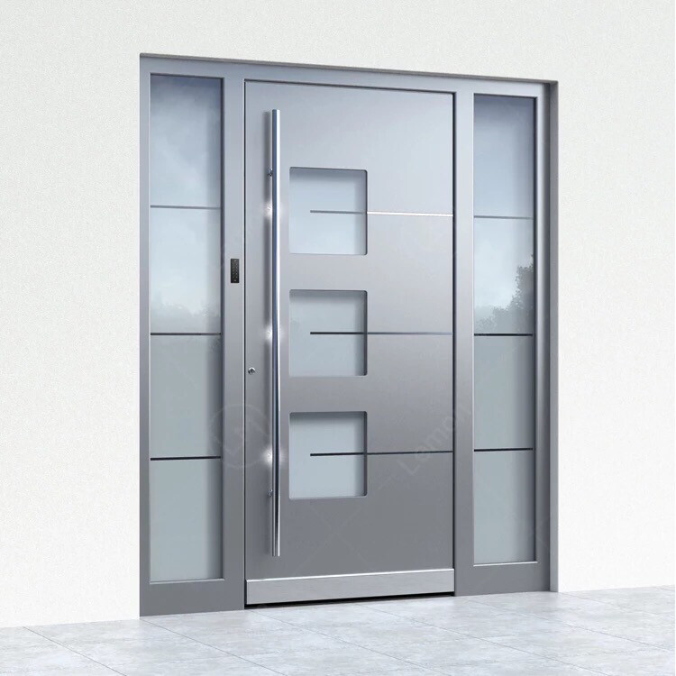 Modern Solid Metal Pivot Door