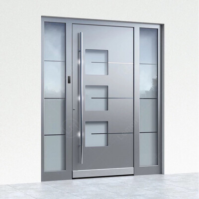 Modern Solid Metal Pivot Door