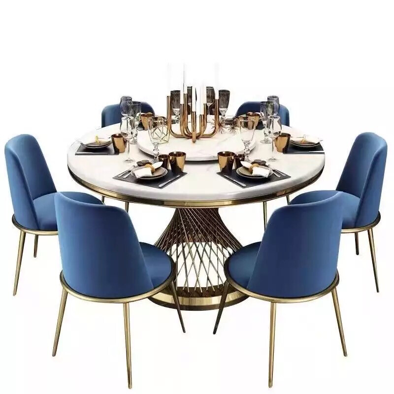Luxury Rotating Round Dining Table Set
