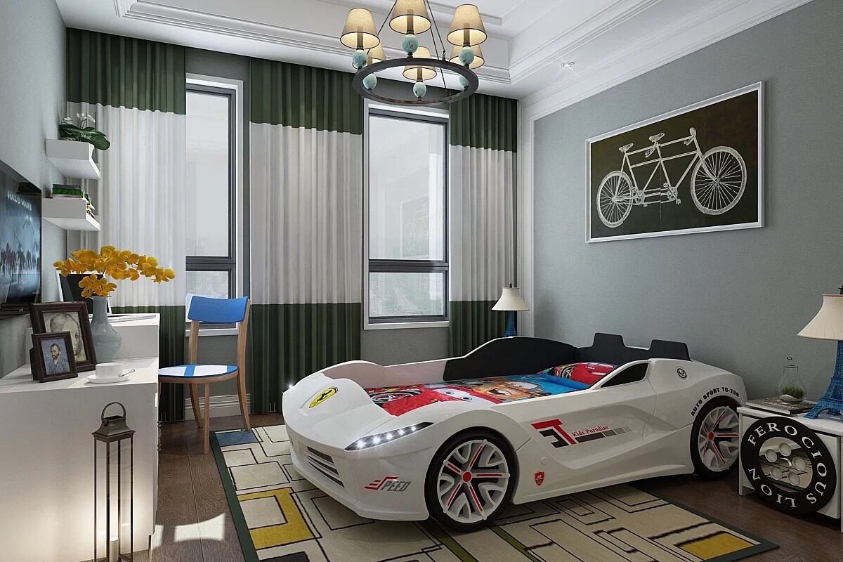 Modern Lamborghini Car Shape Smart Bed