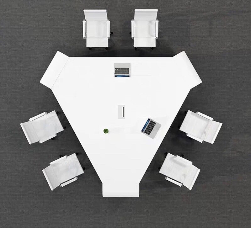 High class Triangle conference table 6 person seat