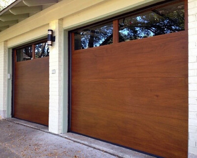 Modern Flush Style Custom Wood Garage Door