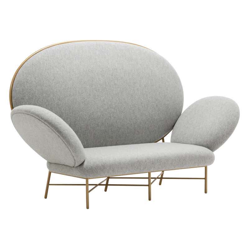 Cabins Luxury ivory upholstered grey sofa 
