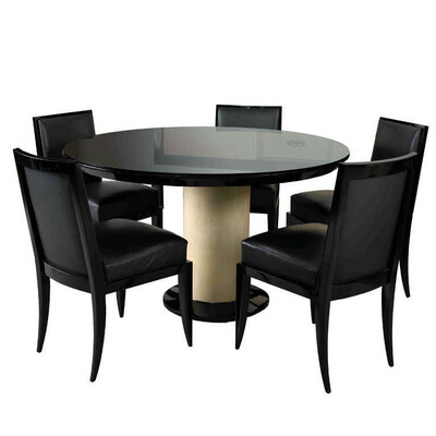 Luxury Black C4 Dining Table And Six Chairs