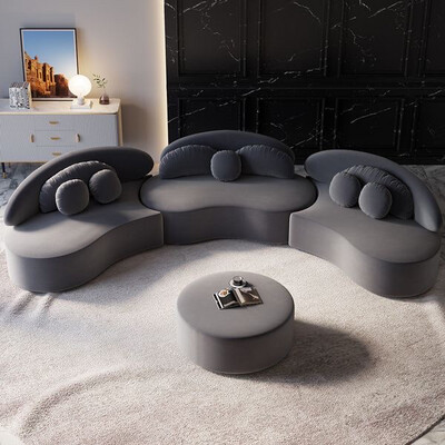 Luxury Velvet Sectional Sofa With Ottoman