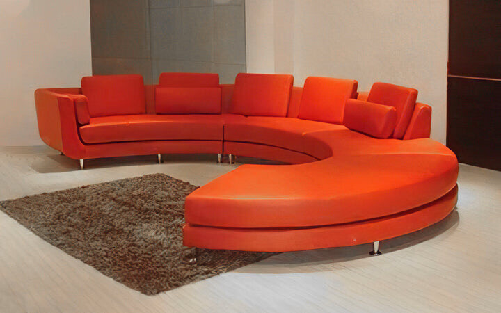 Modern Curved C-Shape Leather Sofas