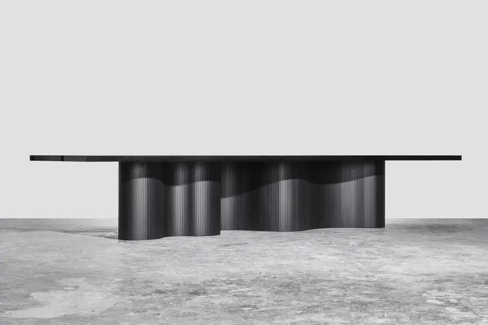 Contemporary Black Polished Dining Table