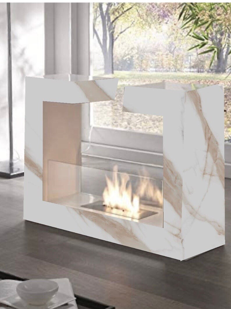 Marble Table With Bioethanol Fireplace