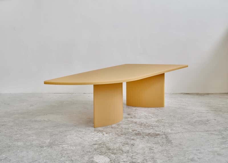 Modern Contemporary Honey Yellow Dining Table
