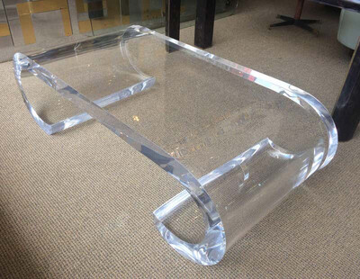 Modern Thick Lucite Coffee Table