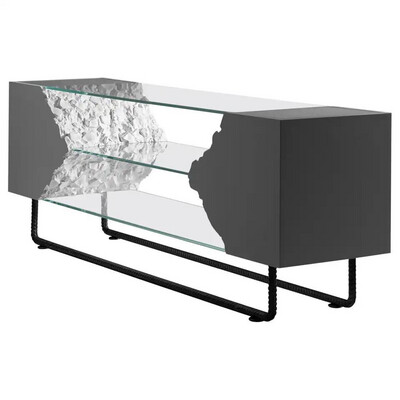 Modern Transparent Middle Glass Console Table