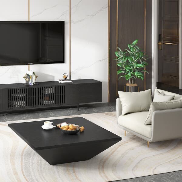 Modern Square Coffee Table with Storage