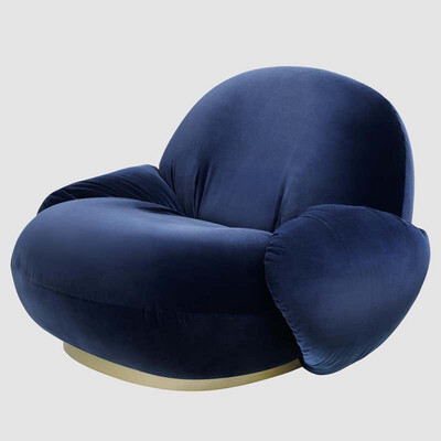 Modern Fixed or Swivel Base Lounge Chair 
