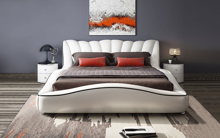 Modern C4 Curved Leather Bed