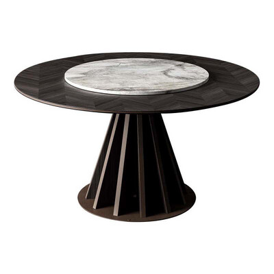 Modern Round Inlaid Dining Table