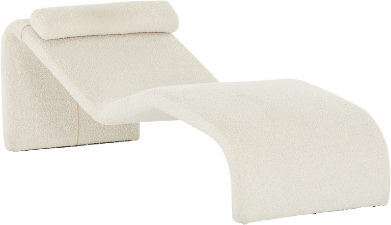 Modern Milk Color Chaise Lounge Chair