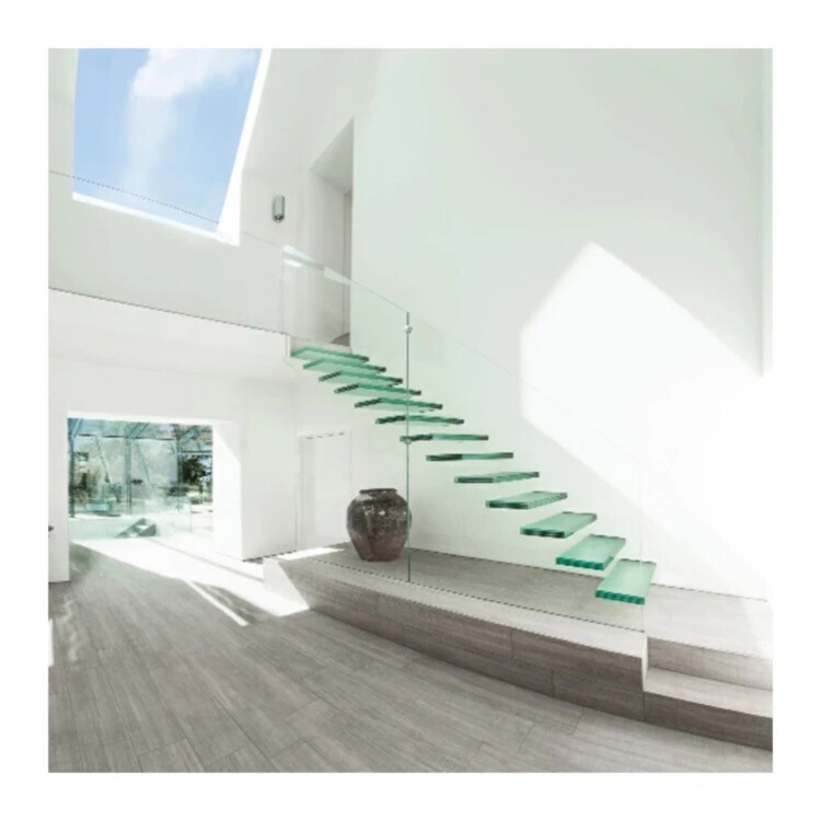 Modern I13 Straight Glass Staircase