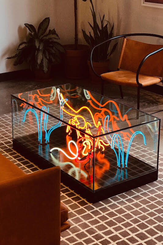 Modern illuminated bar table