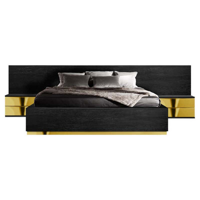 Contemporary Dettifoss Bed frame with bedisde tables
