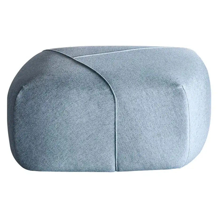 Furoshiki Medium Pouf in Blue Upholstery