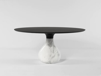 MODERN ROUND DINING TABLE CARRARE GLOSSY