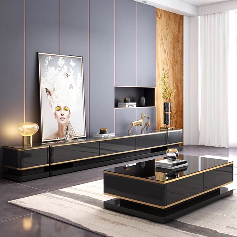 Modern Paint high gloss tv stand and coffee table bucket cabinet