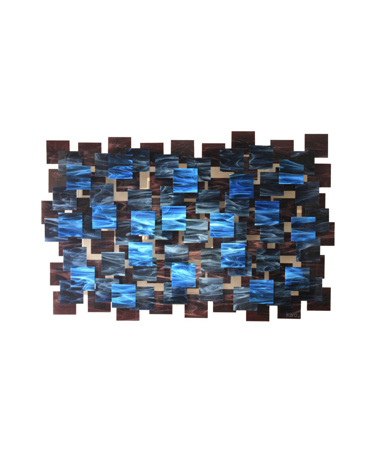 Electric" Glass and Metal Wall Sculpture Sculpture