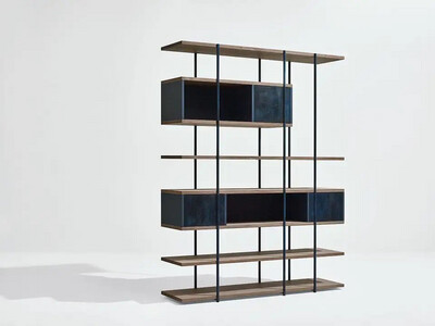 Modern Pivot Bookshelf Blue