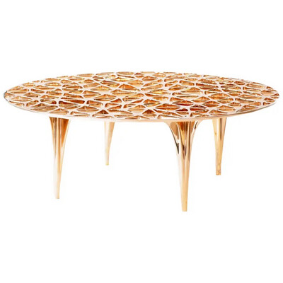 Modern Bronze Cocktail Table with Glass Top C4L00