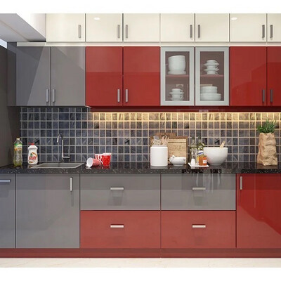 Luxury Red Modular Kitchen Cabinet HR-165