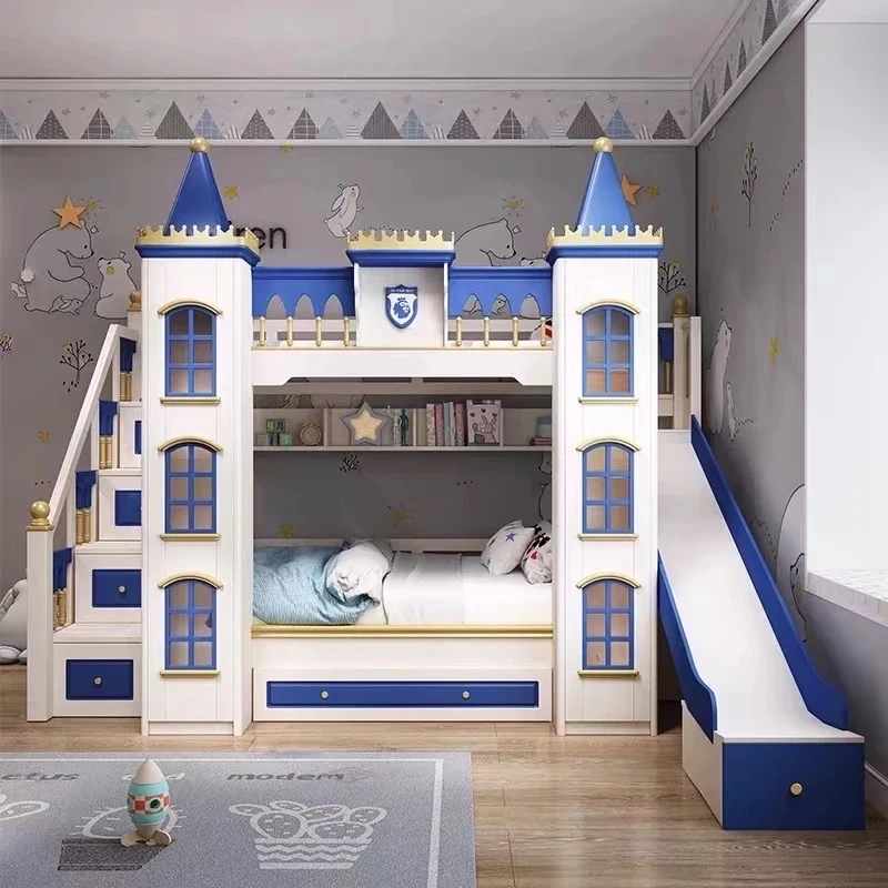 Modern Castle bed with castle bed slide