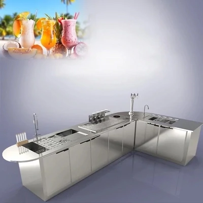 Commercial Stainless Bar Counter And Cocktail Station Design